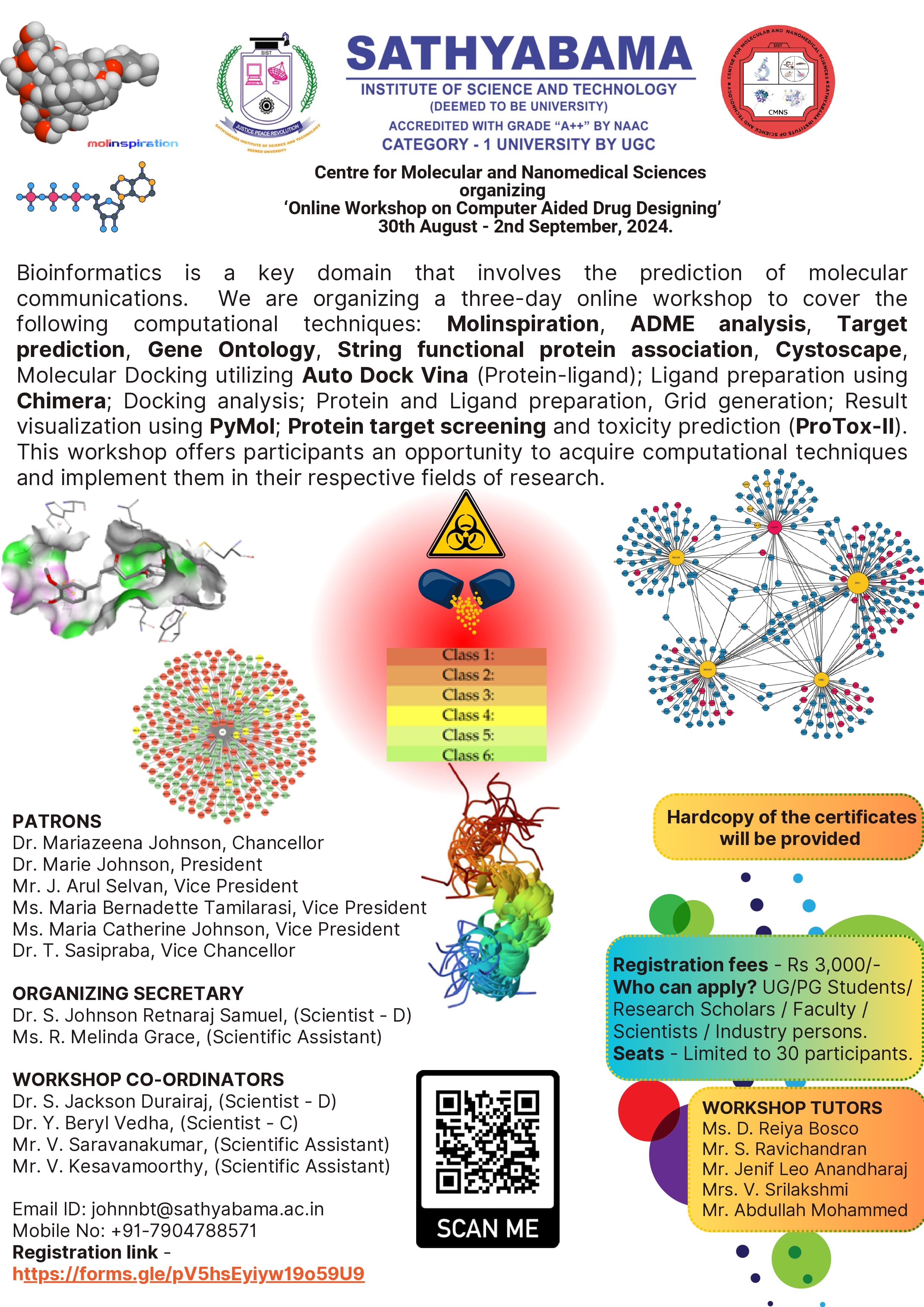 Online Workshop on Computer Aided Drug Designing 2024